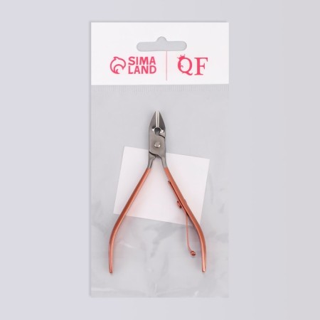 Manicure nippers for cuticle, 10 cm, blade length - 9 mm, silver/pink gold color-4