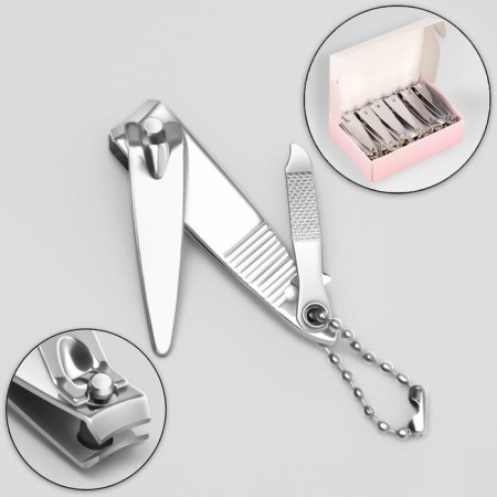 Kusachki-cannips are manicure, with a file, 5.5 cm, packing 12 pcs in a box, silver color-1