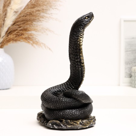 Figure "Cobra" black with gold, 17x13x25cm-3