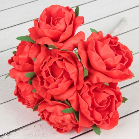 Bouquet "Volumetric Flower" 7 flowers, red