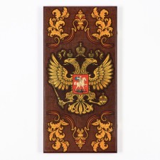 Wooden backgammon large, with checkers 