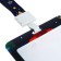 Badge horizontal external size 10 x 7.8 cm, internal size 5.2 x 8.2 cm, tape 42 cm, with the pattern "Cosmos"