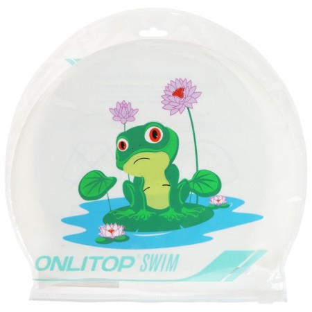 Hat of swimming children's Onlitop "Frog on the jug", silicone, girth 46-52 cm-3