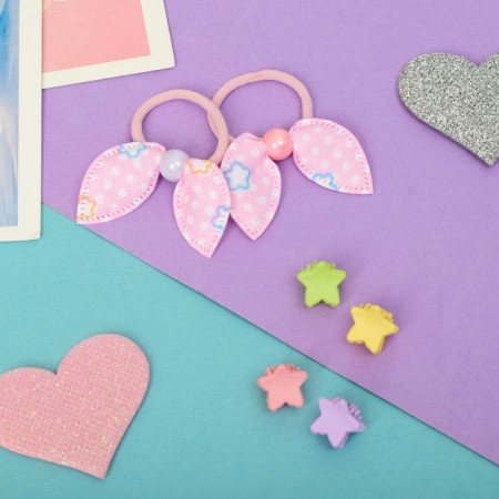 Hair Set "Sonya" (2 elastic bands, 4 crab 1.1 cm) Stars-1