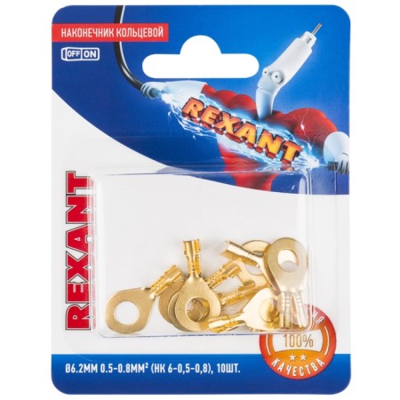 The tip of the Ring Rexant Ø6.2 mm, 0.5-0.8mm², NK 6-0.5-0.8, in pack. 10 pcs.-1