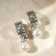 Clips "Grace" signs and beads, white color in black silver