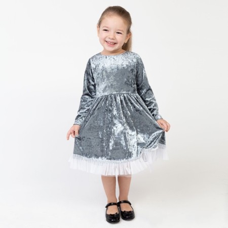 Платье для девочки нарядное KAFTAN "Куколка", серо-голубой, рост 134-140, р.36