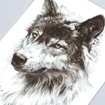 Tattoo on the body Black "Wolf" 21x15 cm-1