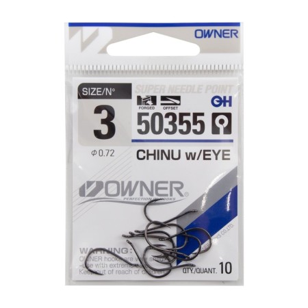 Hook Owner Chinu W/Eye BC No. 3, 10 pcs-2