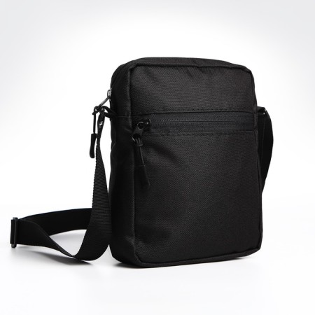 Men's bag over the shoulder, textura, textiles, black color-1