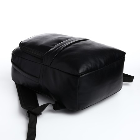 City backpack on a zipper, black color-3