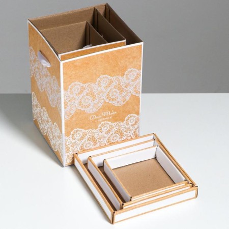 A set of boxes 3 in 1 "Lace", 10 × 18, 14 × 23, 17 × 25 cm-6