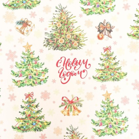 Paper packing craft white "forest", 70 x 100 cm, 1 sheet,-3