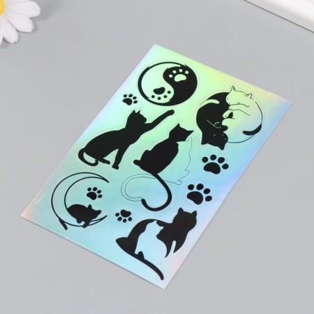 Holographic stickers (stickers) "cats" 10x15 cm, 5-200-2