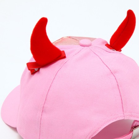 Baby cap for the girl "Devil" anime with hairpins, rr 52-54 5-7 years old-5