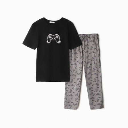 Pajama men's kaftan "Game" size 56, black-5