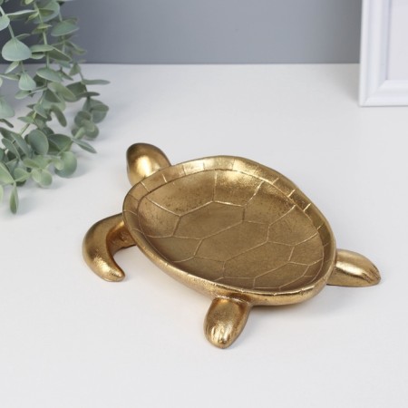 Souvenir Polystone stand "Golden Turtle" 21.8x17x4.5 cm-2