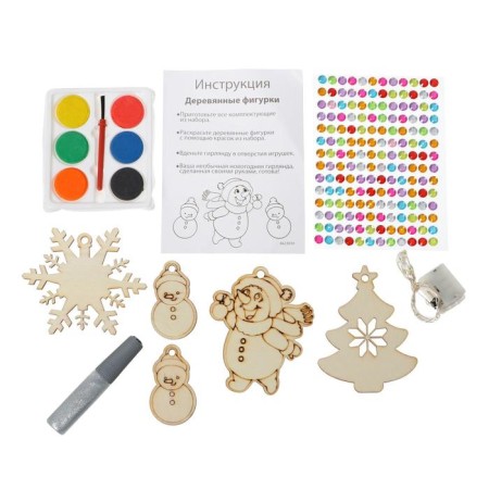 Set for creativity "New Year's garland: snowmen"-2