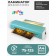 Laminator A4 75-125 μm, 2 shafts, speed 30 cm/min, Geleos "LM-A4MSB", turquoise-white
