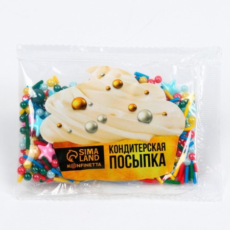 Sprinking confectionery Figure Easter "Stars": red, pink, blue, yellow, 25 g.-1