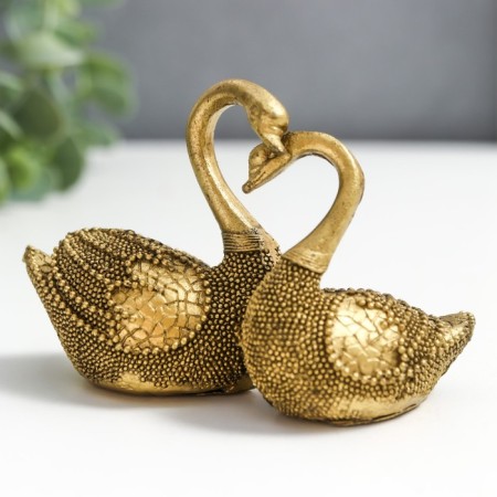 Souvenir Polystone "2 Swan" for bronze mix 6x4x9cm-3
