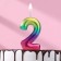 Candle in the cake "Watercolor", number 2, 5.5 cm
