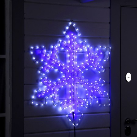 LED figure "Snowflake", 90 cm, Duralight, 280 LED, 220 V, blinking, glow of white/blue