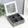 Casket wood, glass with divisions "Fern sheet" white-gray 18x18x7 cm