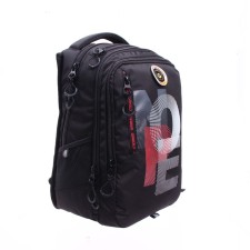 Youth backpack 42 x 31 x 22 cm, ergonomic back, laptop compartment, Grizzly 338, black/red RU-338-4_3