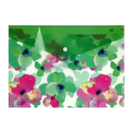 Folder-convert on the button, A4, 180 microns, "Flowers", mix-2
