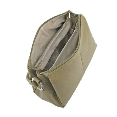 Bag women, genuine leather, olive 27x8x24 cm-1