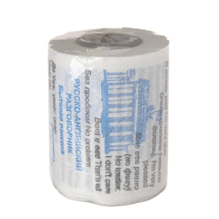 Souvenir toilet paper "Russian-English phrasebook", 1 part, 9x10x9 cm-1
