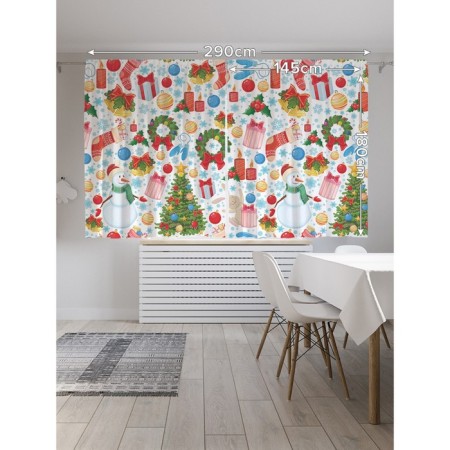 Photostes "New Year's snowmen", Saten, size 145x180 cm, 2 pcs