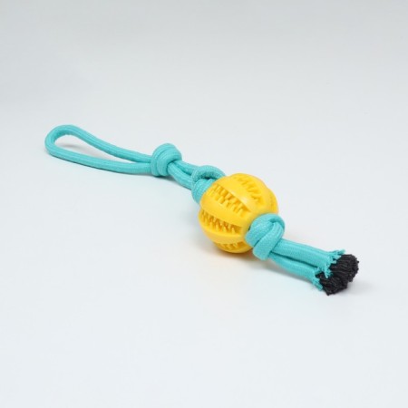 A wicker cable toy with a ball, up to 45 cm, up to 115 g, blue/yellow-3