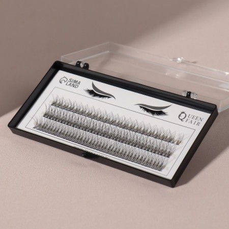 A set of overhead eyelashes "Lastochkin tail", bundles, 10, 12, 14 mm, thickness 0.07 mm, bend D, 12 D-1