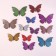 Set for decorating "butterflies", silver layer, 12 pieces, color mix