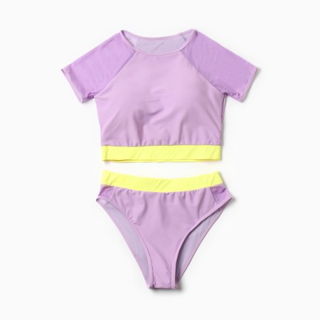 Separate Minaku women's swimsuit with closed shoulders, lilac color, size 44-4