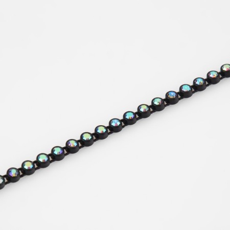 Rhinestones on threads, with holography, 3 mm, 9 ± 1 m, black color-2