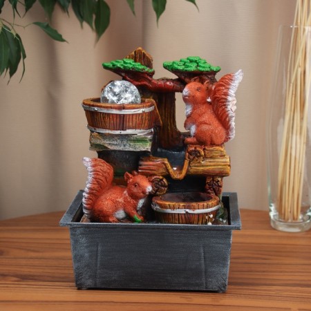 Fountain "Squirrels at the barrels" 28x21 cm (with backlight)