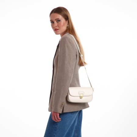 Female bag Textura, small size, milk color-9
