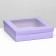 The box is folding, lid is lilac, lilac, with a window 30 x 30 x 8 cm