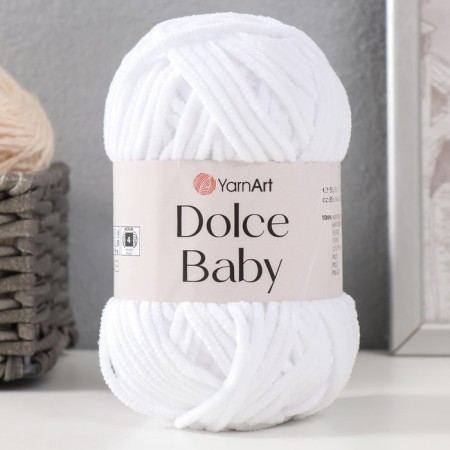 Yarn "Dolce Baby" 100% micropoliester 85m/50 g (741 white)-4