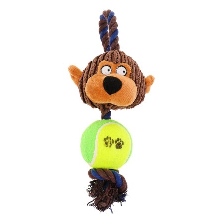 Toy for dogs 3-in-1 "Monkey": cable, soft with a squeak, felt ball, 30 cm-2