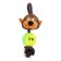 Toy for dogs 3-in-1 "Monkey": cable, soft with a squeak, felt ball, 30 cm