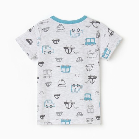 T -shirt for nursery, gray/cars, height 74-3