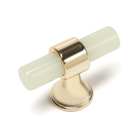 Handle button Cappio PK106, D = 12 mm, plastic, phosphorus/gold color