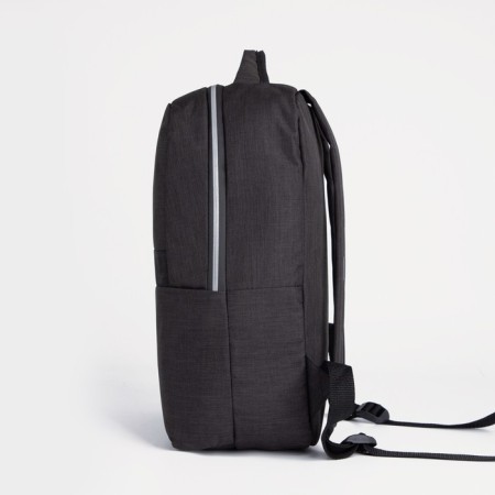 A backpack with a zipper, "saxi", a laptop department, black color-3