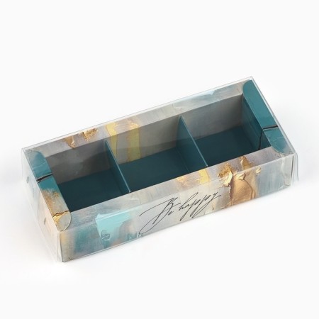Box for 3 sweets with cells "Texture", 14.5 x 6 x 3 cm