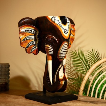 Souvenir "Elephant Head" on a stand, Albezia 60 cm-1