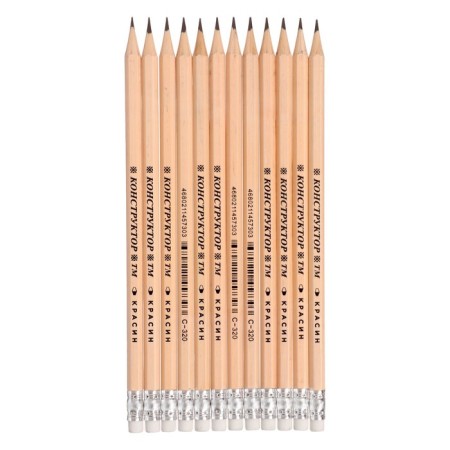 Pencil Black Grain "Designer" HB hexagonal, sharpened, with an eraser-5